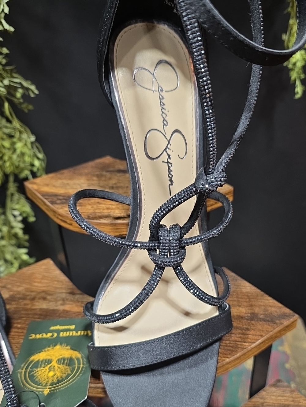 Jessica Simpson Black Strappy Knot-Detail High Heel Sandals - Picture 7 of 11